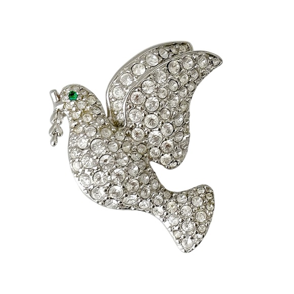COPY - Swarovski Crystal Silver Peace Dove Limited Edition Pin Brooch NEW - Picture 3 of 4